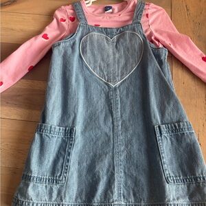 Old Navy denim toddler heart Dress